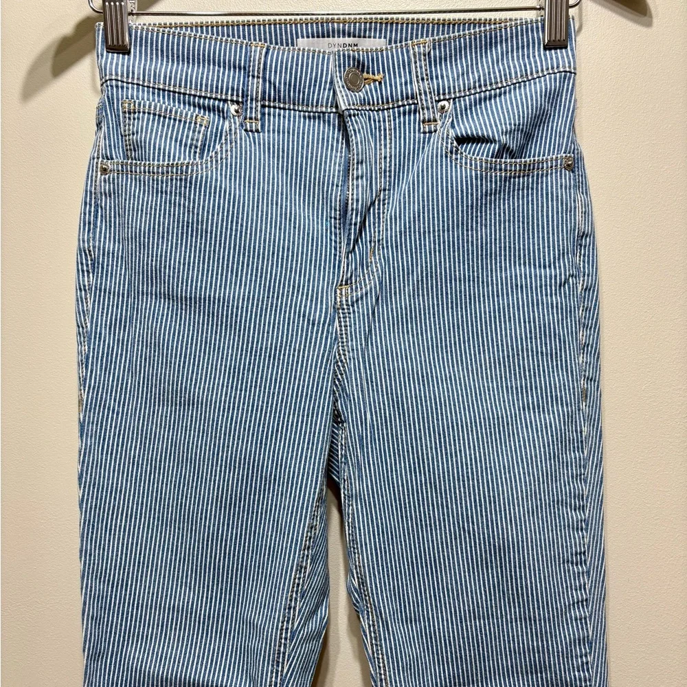 Dynamite High Rise Striped Skinny Jeans Blue White Stretch Denim Size 26 - Picture 3 of 9